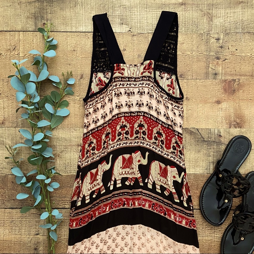 MAXI DRESS, Crocheted Shoulders by Band of Gypsies - Picture 5 of 12